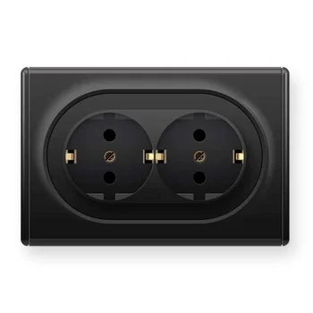 Розетка 2-м СП Florence 16А IP20 с заземл. винт. клеммы черн. 1E10401303 OneKeyElectro 2172813